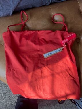 SKIMS Red Satin-Look Swim Top